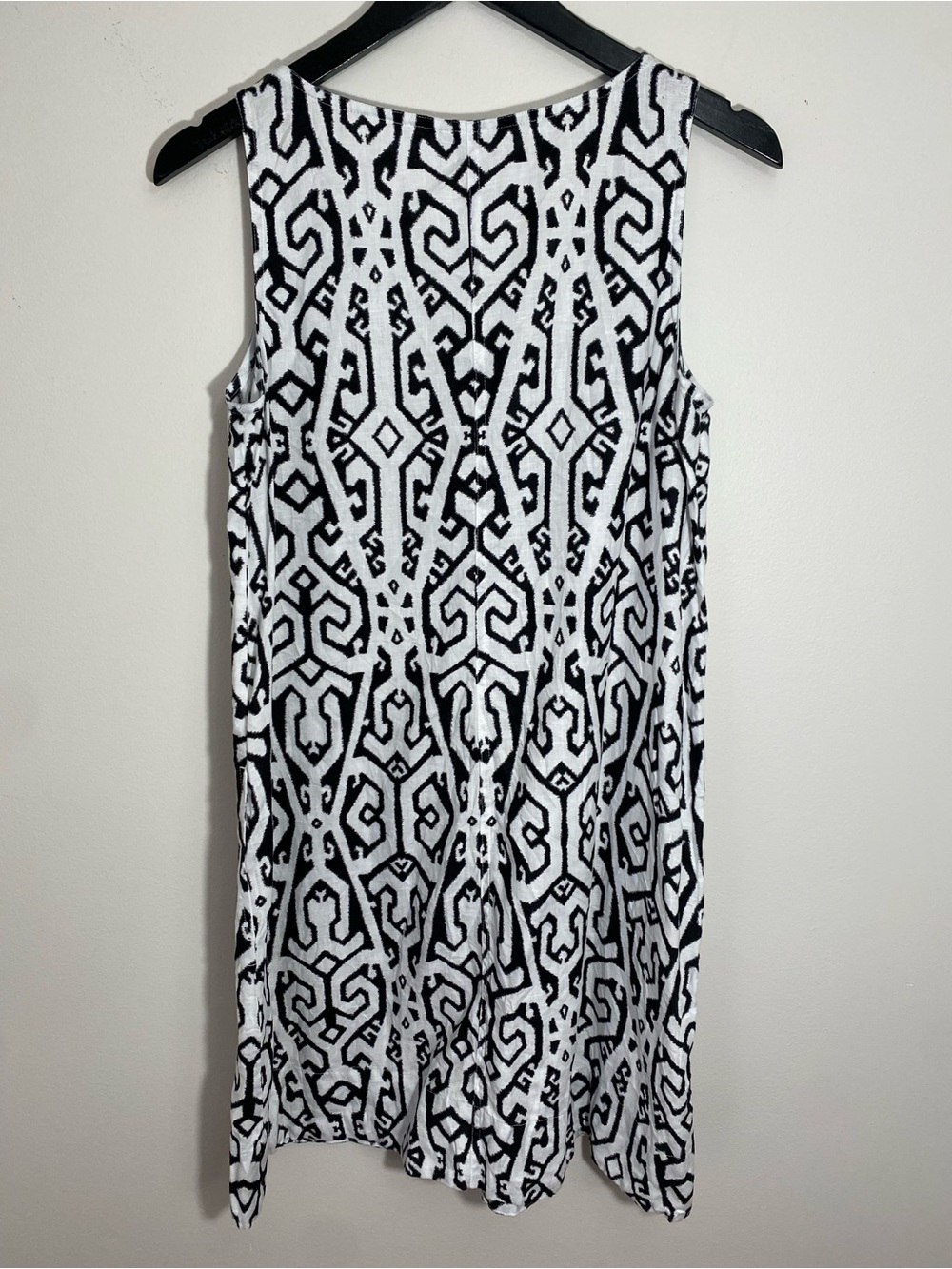 J. Jill Black and White Abstract Linen-Blend Dress Petite Small - Picture 8 of 16